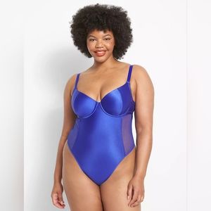 Cacique (Lane Bryant) Micro Sateen Balconette Bodysuit NWT